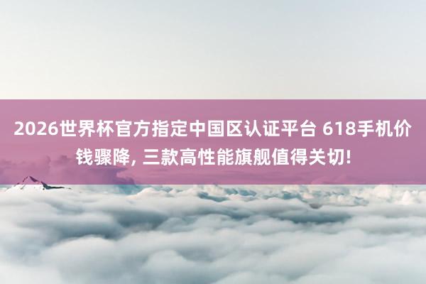 2026世界杯官方指定中國區認證平臺 618手機價錢驟降， 三款高性能旗艦值得關切!