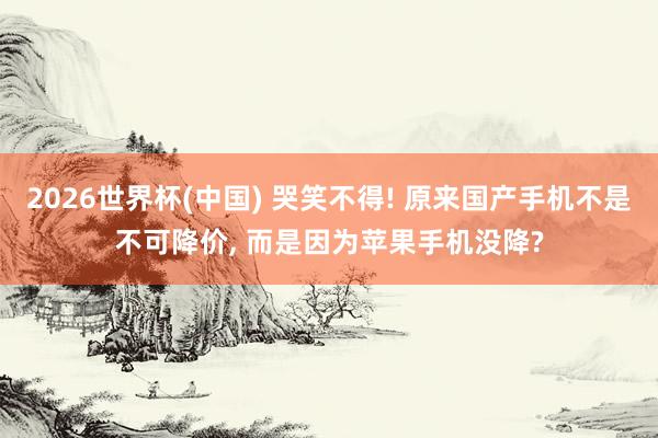 2026世界杯(中國(guó)) 哭笑不得! 原來(lái)國(guó)產(chǎn)手機(jī)不是不可降價(jià)， 而是因?yàn)樘O果手機(jī)沒(méi)降?