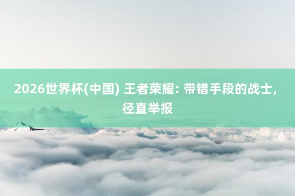 2026世界杯(中國) 王者榮耀: 帶錯手段的戰士， 徑直舉報
