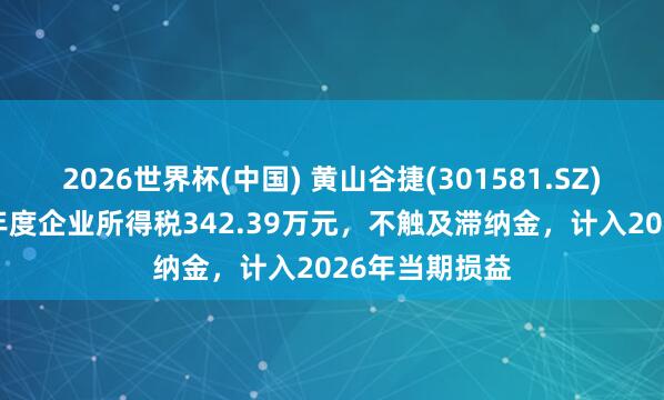 2026世界杯(中國(guó)) 黃山谷捷(301581.SZ)：補(bǔ)繳2025年度企業(yè)所得稅342.39萬元，不觸及滯納金，計(jì)入2026年當(dāng)期損益