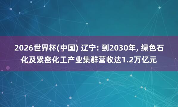 2026世界杯(中國) 遼寧: 到2030年， 綠色石化及緊密化工產業集群營收達1.2萬億元