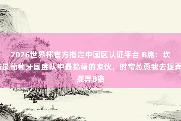 2026世界杯官方指定中國區(qū)認證平臺 B席：坎塞洛是葡萄牙國度隊中最搗蛋的家伙，時常慫恿我去捉弄B費